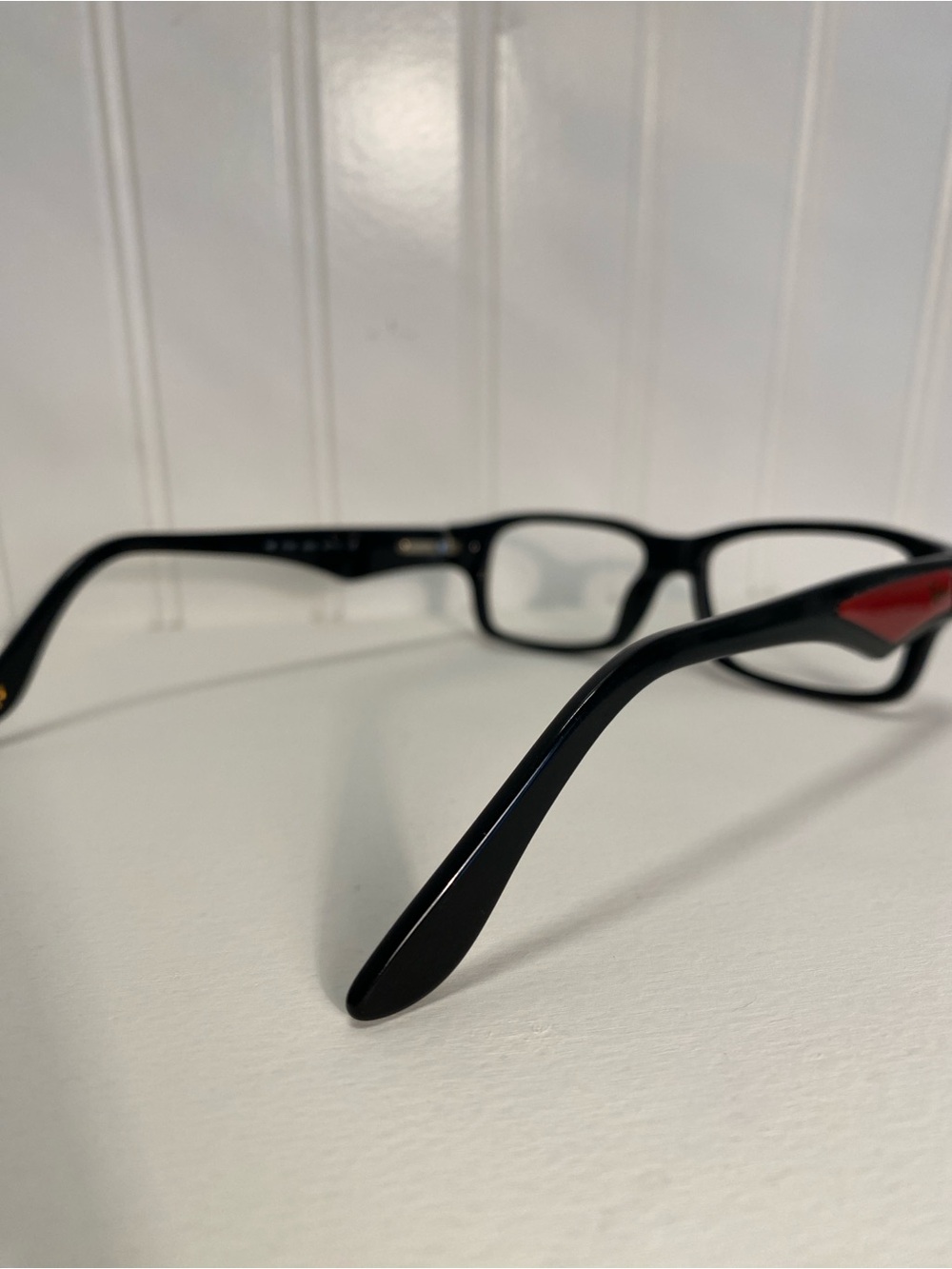 Ray-Ban - FRAMES ONLY! Black Glasses with Red Accent - RB 5180 2000 54[]15 140 - Picture 4 of 14